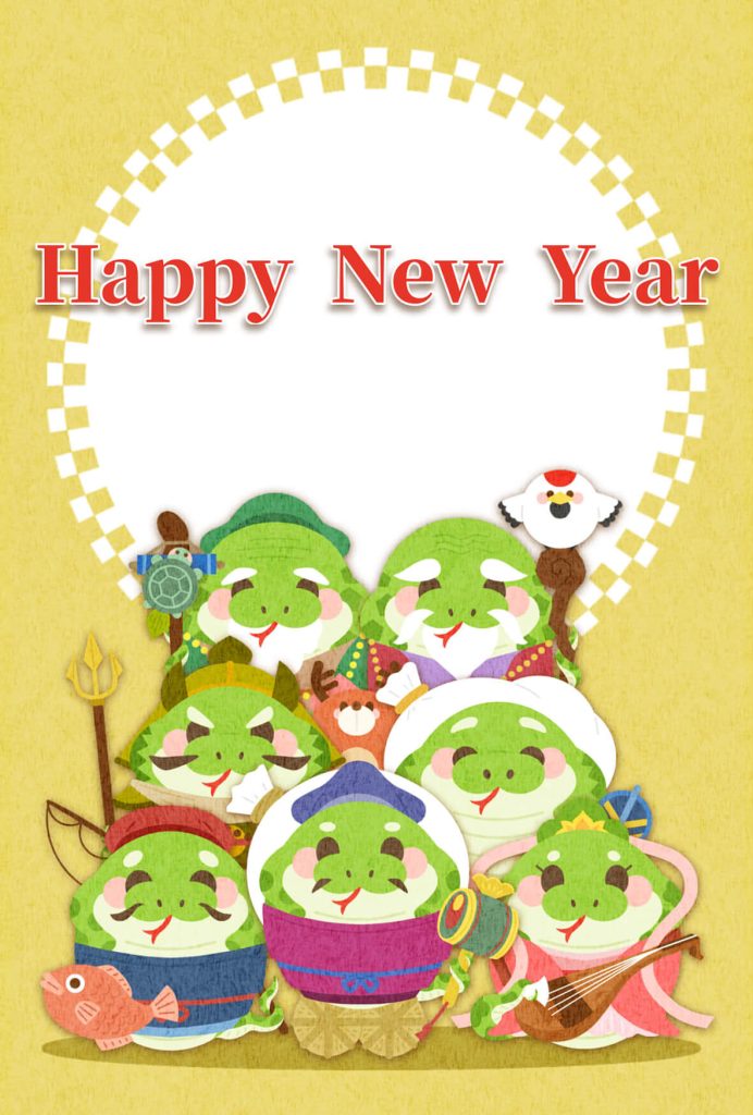 2025年 年賀状　巳04　文字無